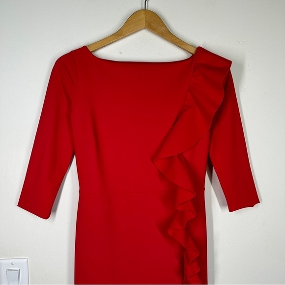 Chiara Boni La Petite Robe Dilia Ruffle Evening Gown in Red 4 - Picture 7 of 13